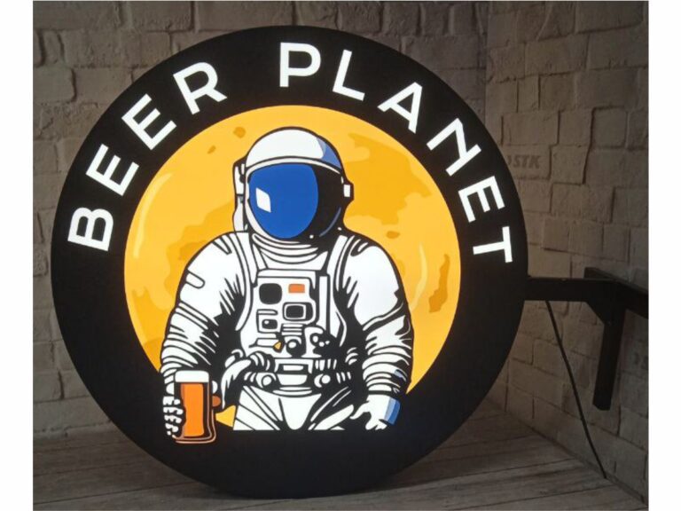 Торцевий двохсторонній лайтбокс Beer Planet